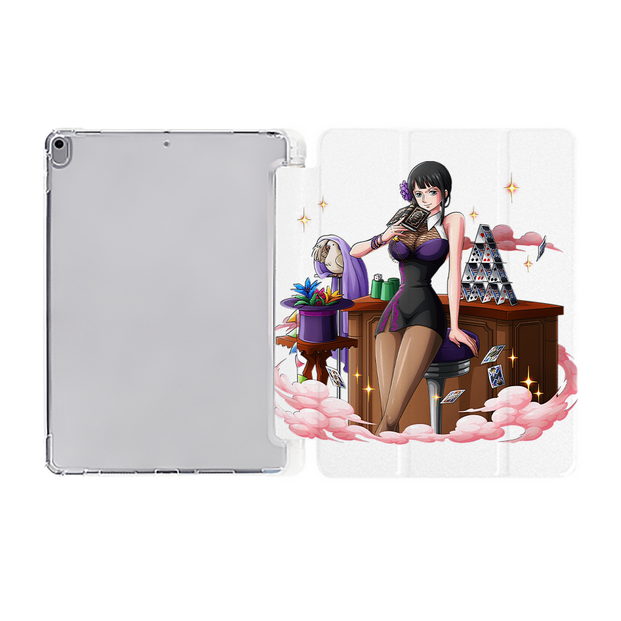 （画像用） ワンピース ニコ・ロビン ONE PIECE Nico Robin IPad ケース ペン収納付き 三つ折りスタンド PUレザー×シリコン 対応機種9.5/10.5/10.9インチ